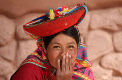 Peruvian lady smiling 