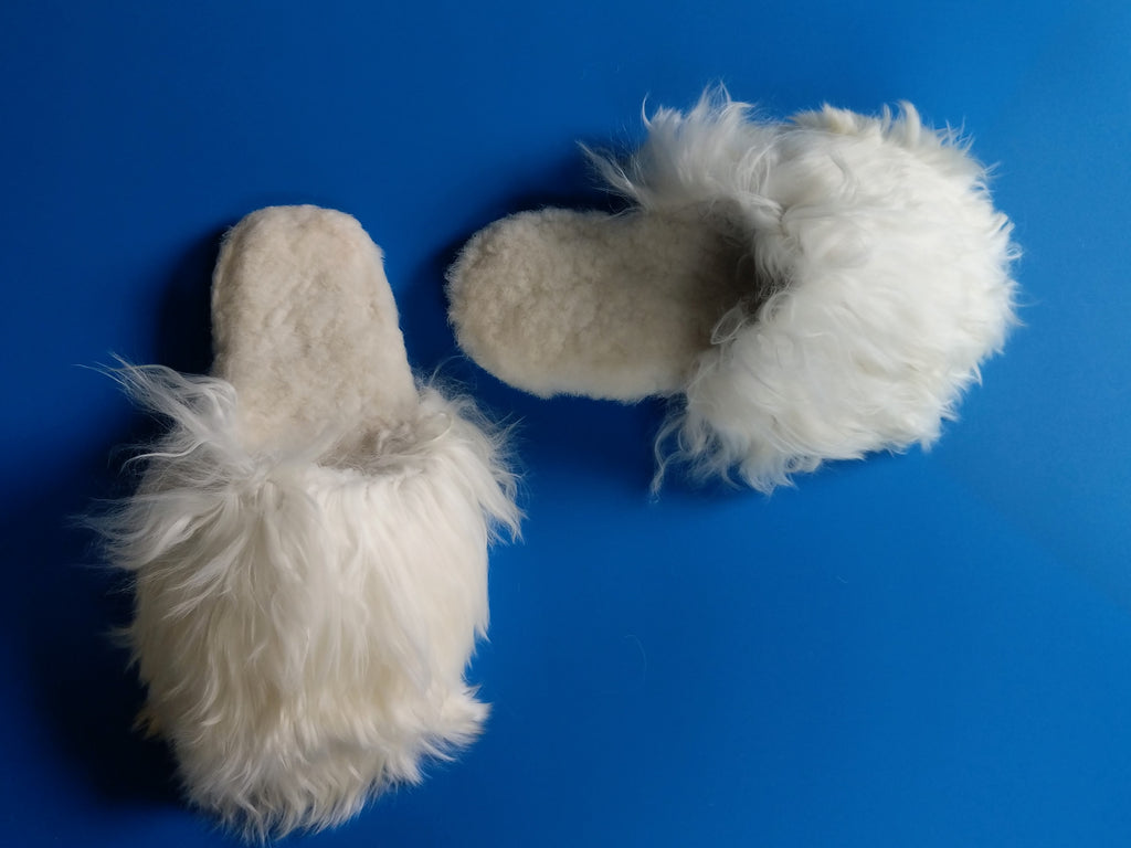 Details about   Baby Alpaca fur slippers White ALL SIZES handmade Peru Alpaca cross slippers