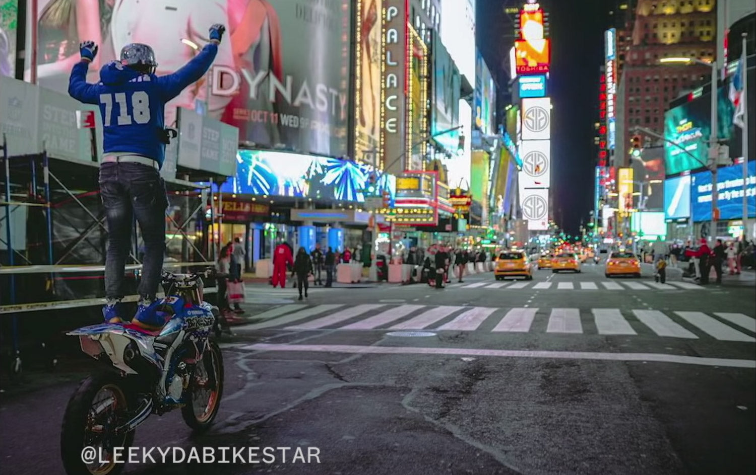 Leeky Da Bikestar in dirt bike rideout in NYC Times Square in Vice Street Gods