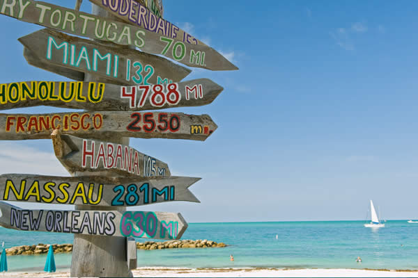 Key West Famous Beach Direction Sign