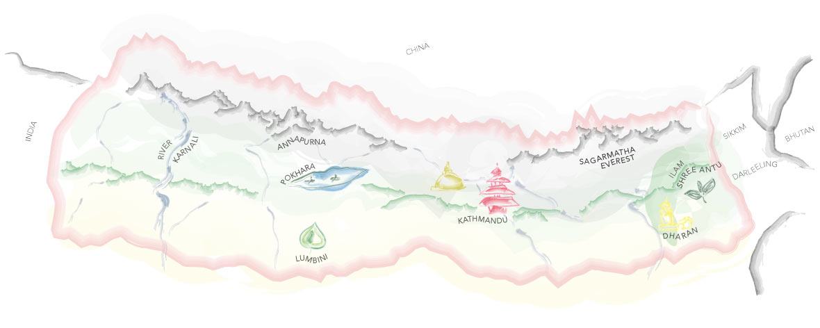 Gurkha Tea Nepal Map