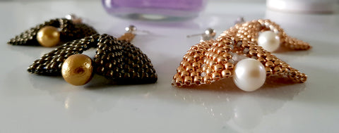 Designer Beaded Statement Earrings KJ-386E