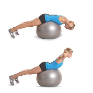 Build strength & stability in the lower back and glutes with stability ball back extension