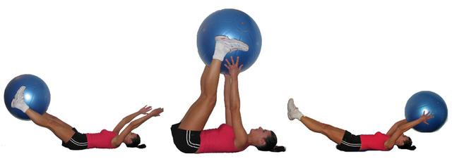 Stability ball V-pass core exercises