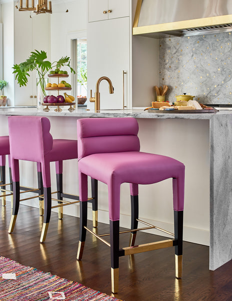 Dowel Furniture Gardner Counter Stools in The English Room's One Room Challenge Reveal of her kitchen (Photo by: Dustin Peck Photography)