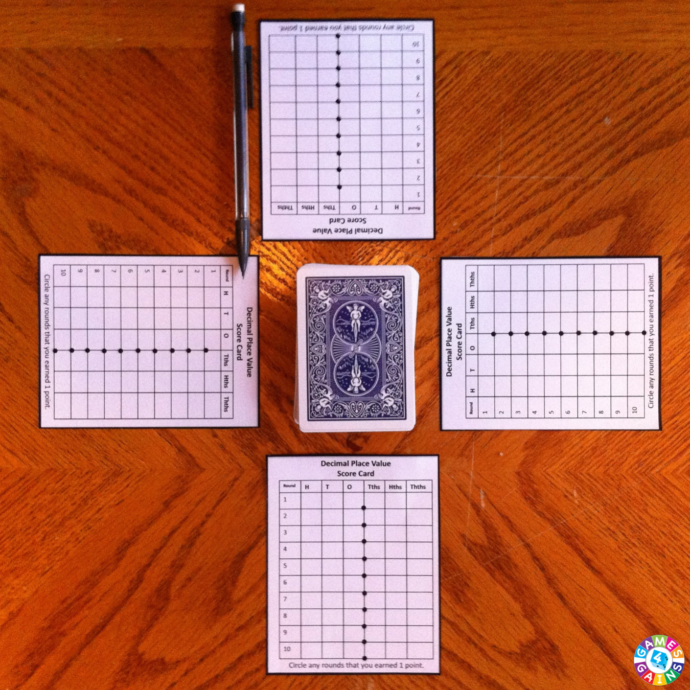 Decimal Place Value With Playing Cards! – Games 4 Gains