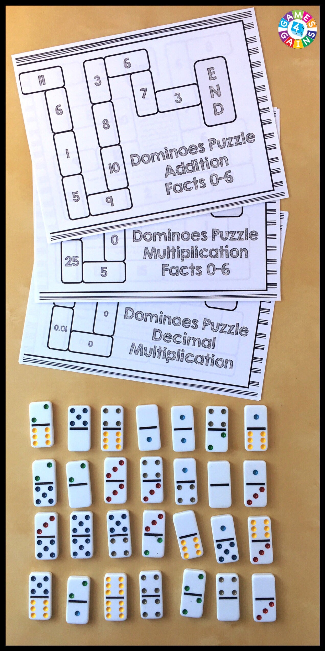 Use Basic Facts to Solve These Dominoes Math Puzzles! – Games 4 Gains