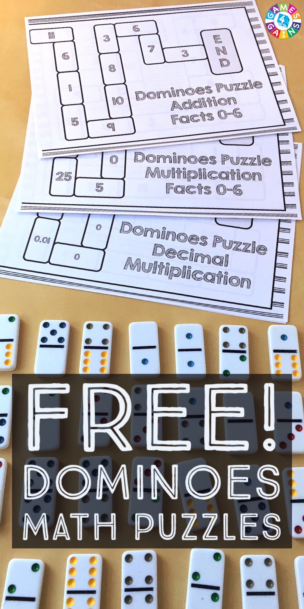 Use Basic Facts to Solve These Dominoes Math Puzzles! – Games 4 Gains