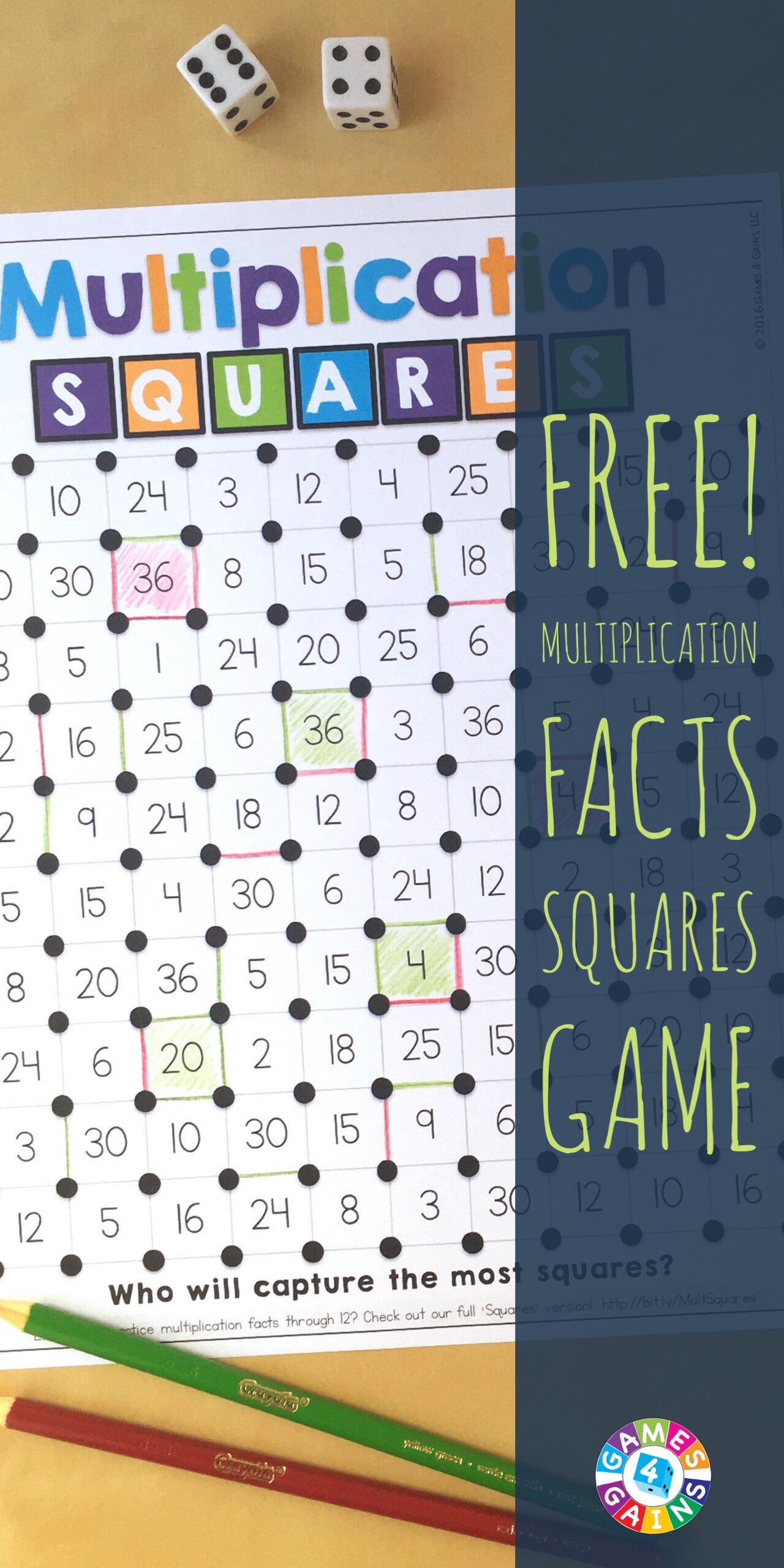 We've "Mathified" The Squares Game! – Games 4 Gains