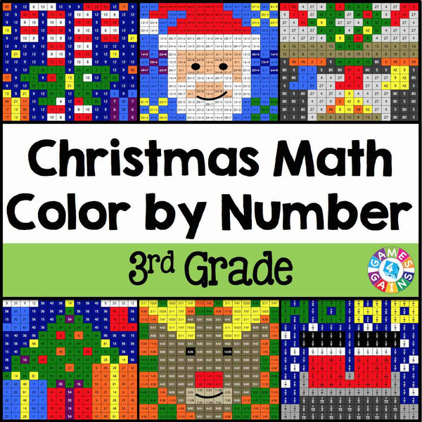 Christmas Math Color-by-Number - 3rd Grade – Games 4 Gains