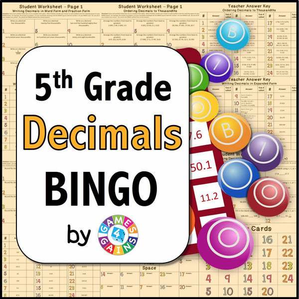 Decimals Bingo Game – Games 4 Gains