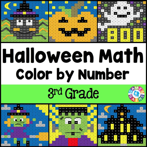 Halloween Math Color-by-Number - 3rd Grade – Games 4 Gains