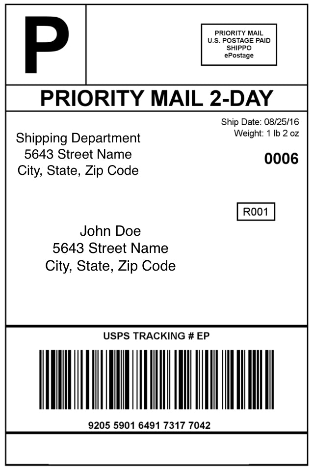 Discreet Shipping Label