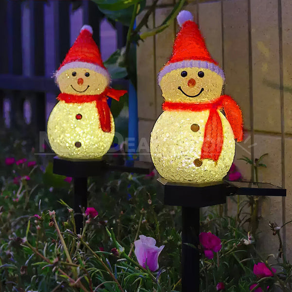 snowman solar stake lights