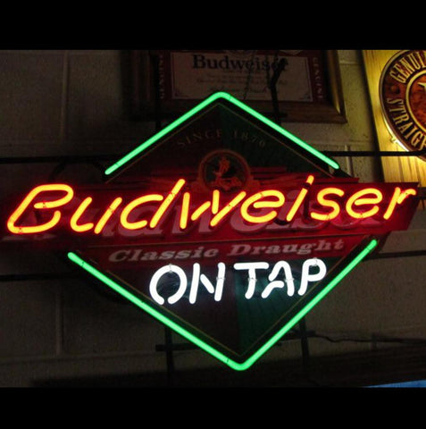 Budweiser On Tap Classic Draught Beer Neon Sign