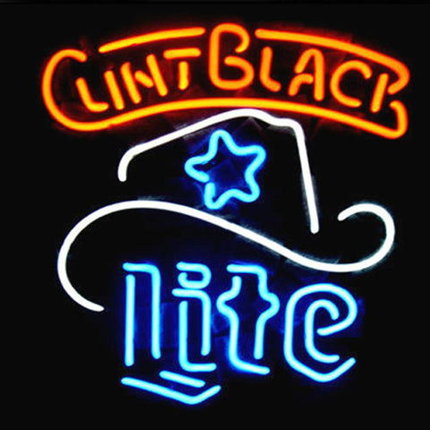Professional Miller Lite Clint Black Logo Logo Pub Store Beer Bar Neon Sign Xmas Gift