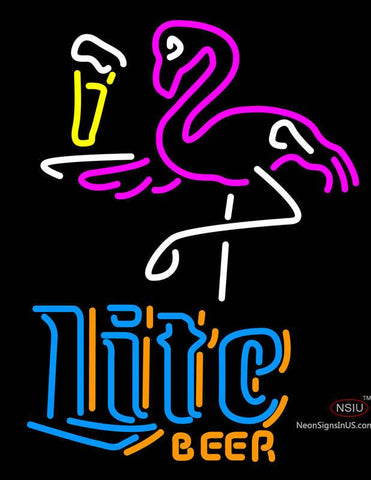 Miller Lite Flamingo Neon Beer Sign