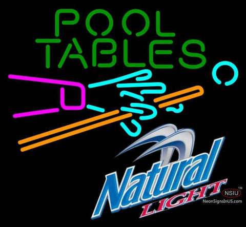 Natural Light Pool Tables Billiards Neon Sign