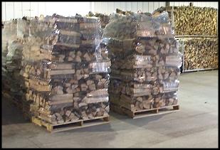 Bundled Firewood on pallets.