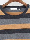 Streifenpullover anthrazit/camel