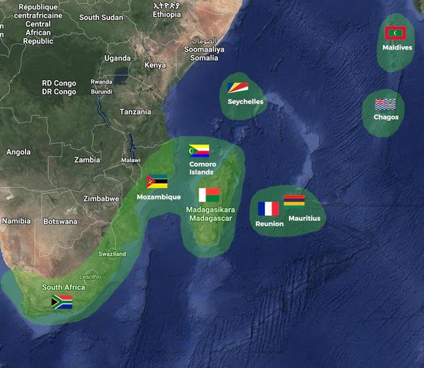 indian ocean islands map