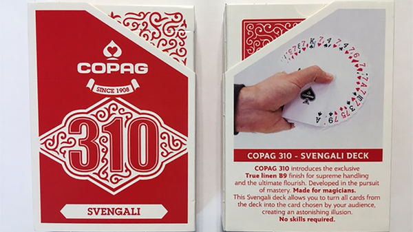 2 DECKS COPAG 310 SVENGALI POKER PLAYING CARDS PAPER STANDARD INDEX RED NEW 