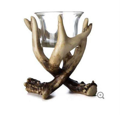 4 1/8" Tall Resin Antler Tea Light Candle Holder