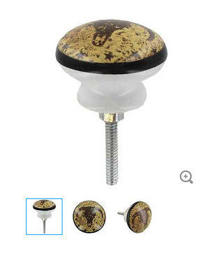 Light & Dark Brown Skull Round Ceramic Knob