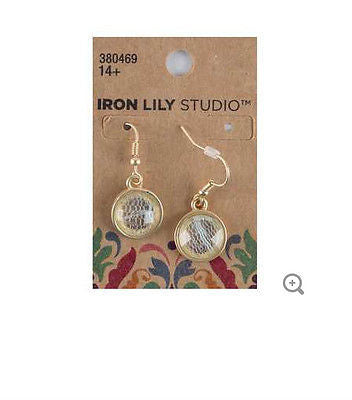 Pale Green Cabochon Earrings