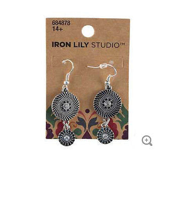 Black & Silver Textured Metal Earrings