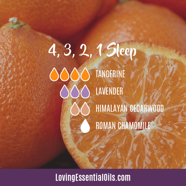 4 3 2 1 Sleep diffuser blend by Loving Essential Oils - Cedarwood, lavender, roman chamomile, tangerine