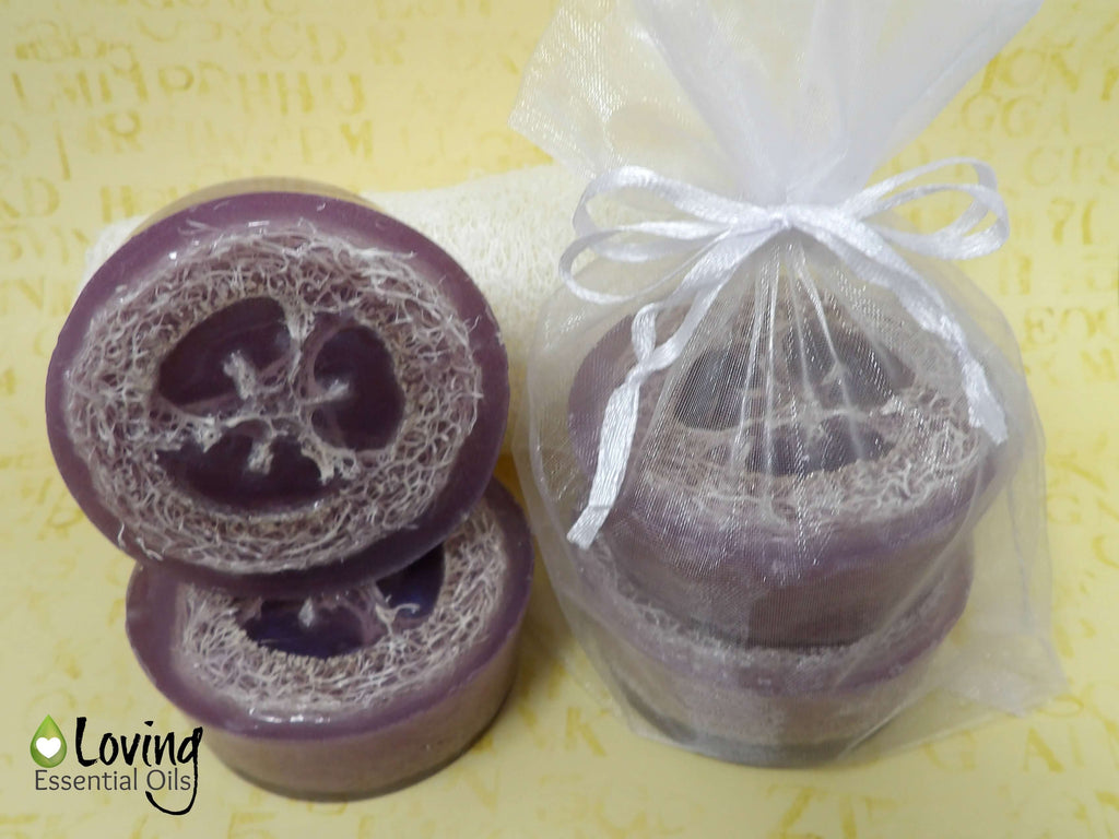 DIY Gift Lavender Loofah Bar Soap
