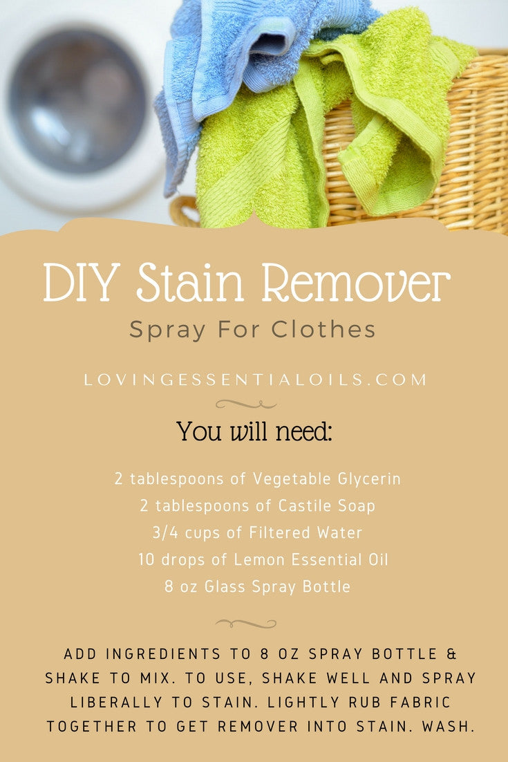 DIY Stain Removing Spray Recipe For Clothes With Lemon Essential Oils