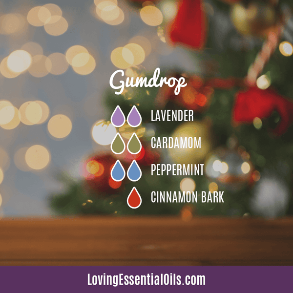Essential Oil Recipes for Winter by Loving Essential Oils - Gumdrop with lavender, cardamom, peppermint, and cinnamon bark