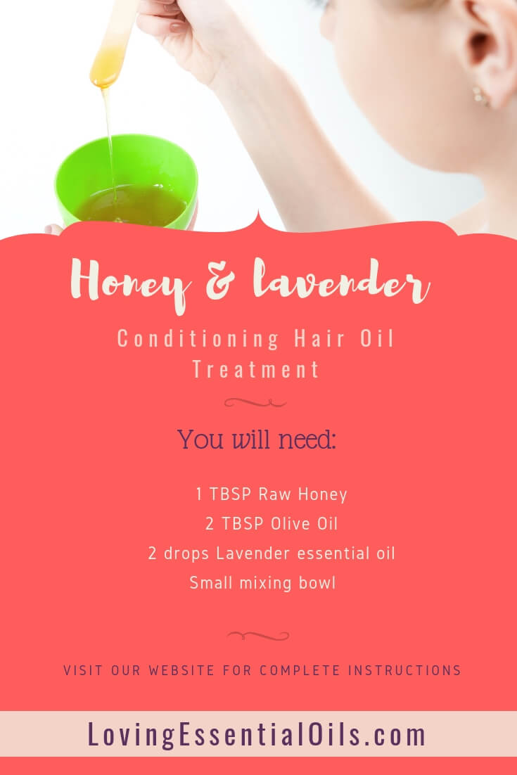 DIY Conditioning Hair Oil Treatment with Honey and Lavender Essential Oil by Loving Essential Oils