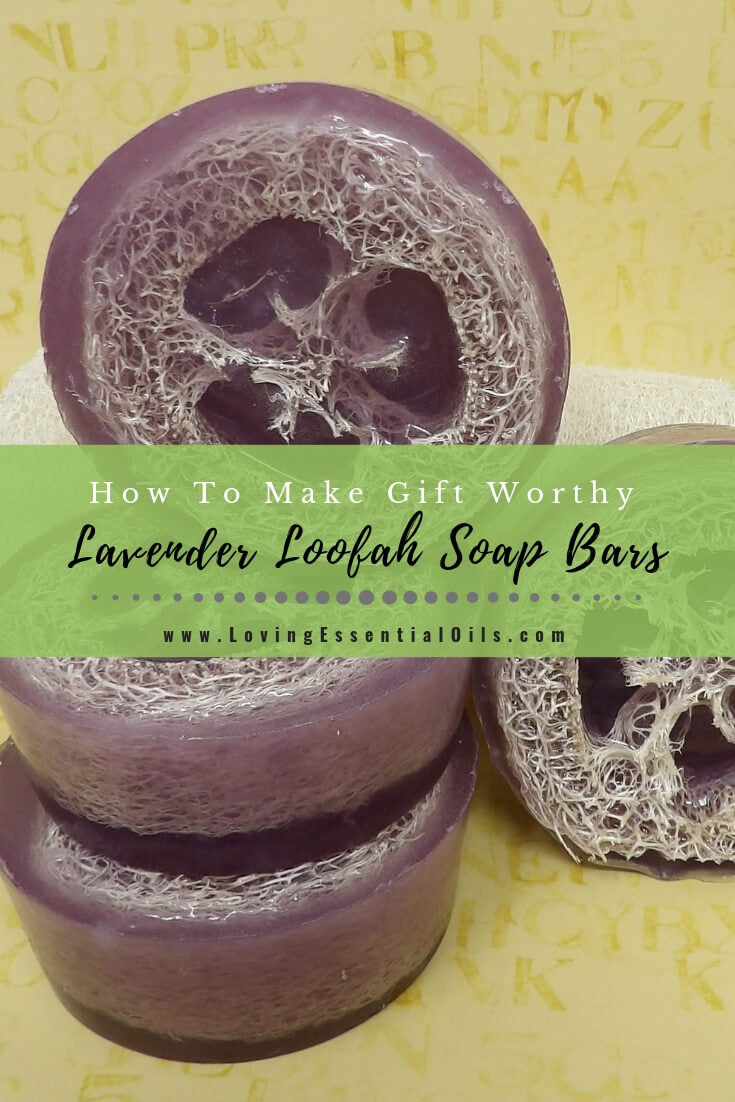 DIY Lavender Loofah Soap Bars by Loving Essential Oils