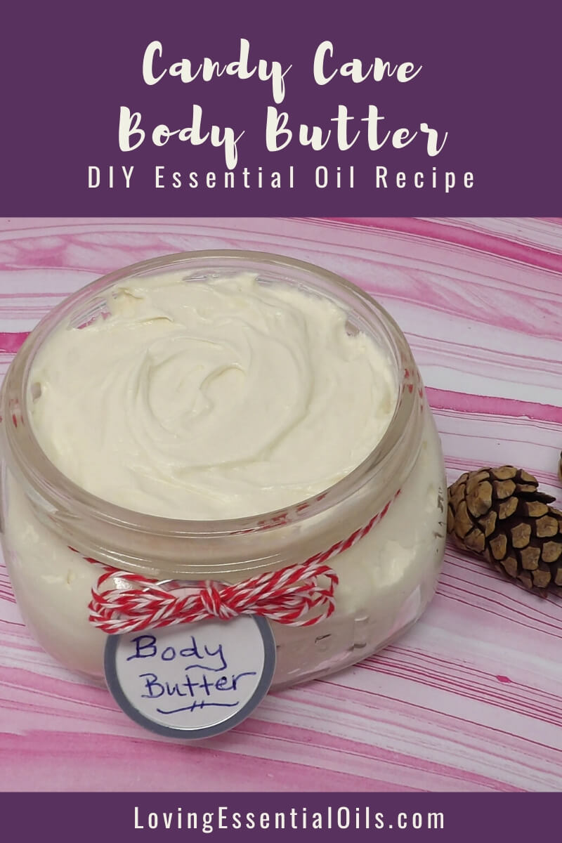 Peppermint Candy Cane Essential Oil Body Butter Recipe with Shea Butter