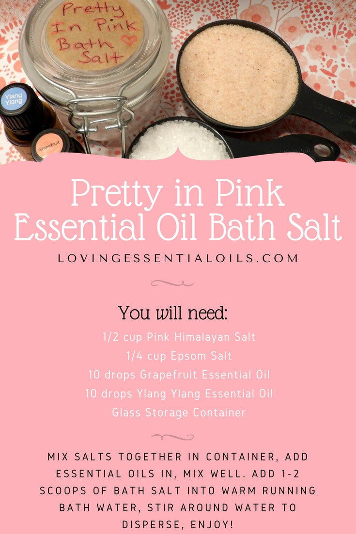 Pretty In Pink Essential Oil Bath Salt Recipe