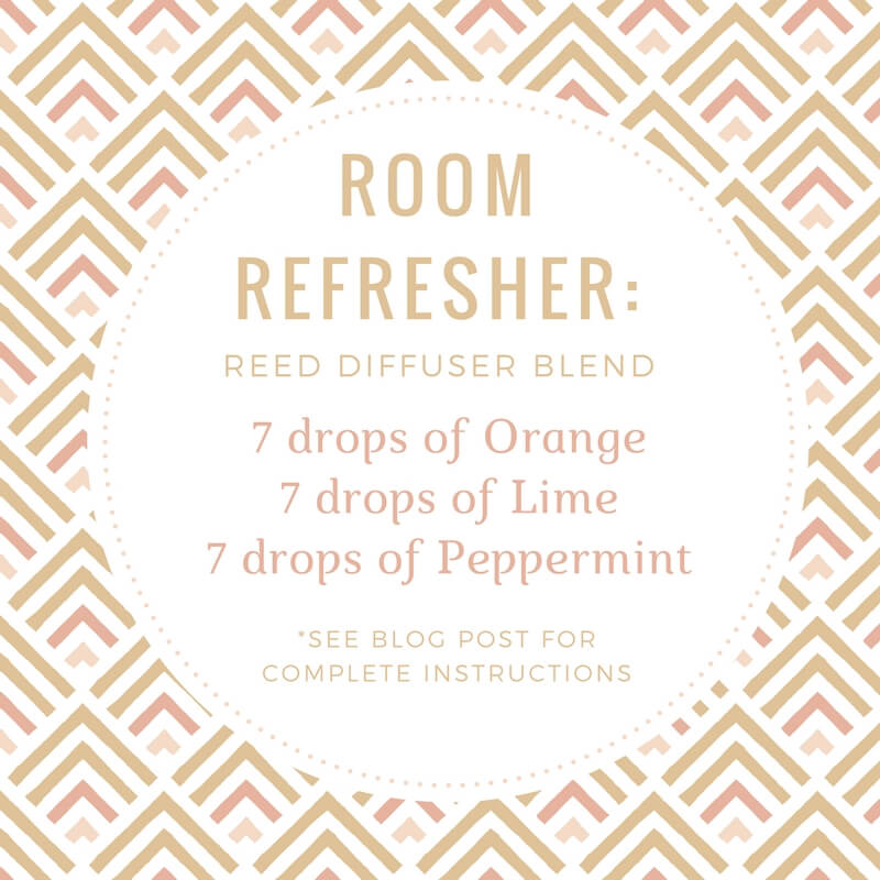 How to Make Reed Diffuser Recipes - Room Refresher with orange, lime, and peppermint essential oil
