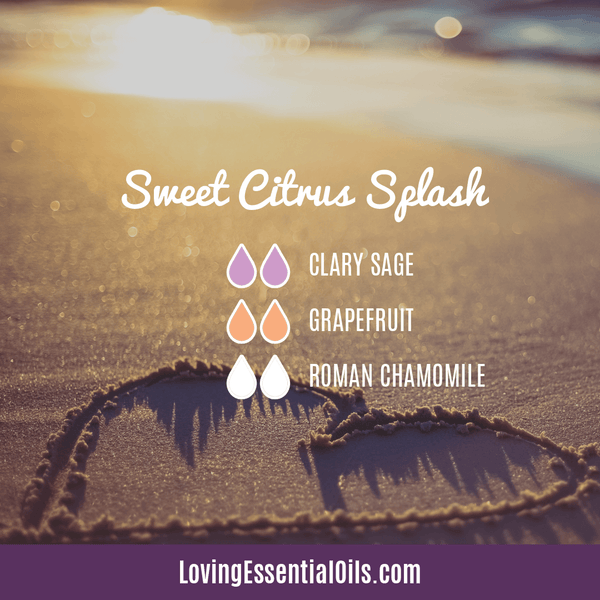 Clary Sage Essential Oil Diffuser Blends - Sweet Citrus Splash with clary sage, grapefruit, and roman chamomile essential oil