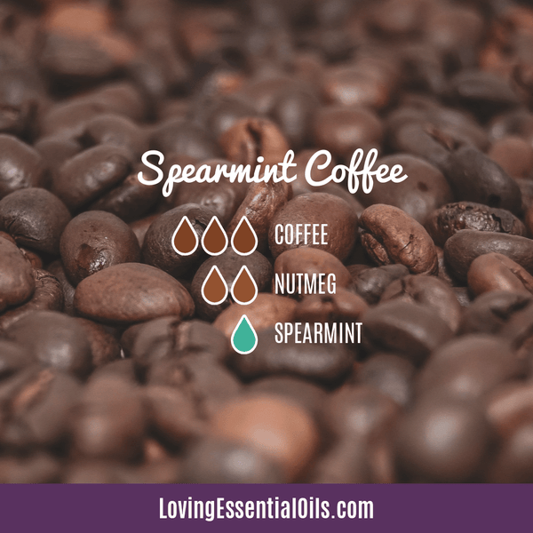 Coffee Diffuser Oil - Spearmint Coffee Diffuser Blend by Loving Essential Oils with coffee, nutmeg, and spearmint