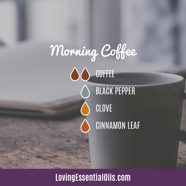 Caffeine Essential Oil - Morning Coffee Diffuser Blend by Loving Essential Oils with coffee, black pepper, clove and cinnamon