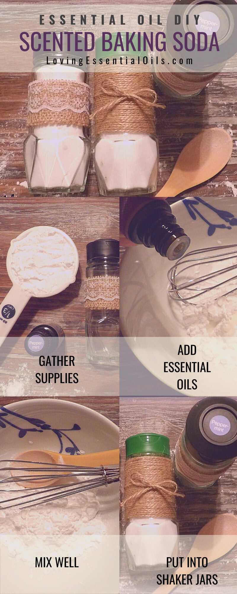 DIY Essential Oil Baking Soda Recipe for Carpets, Air Freshener, Stinky Shoes and More by Loving Essential Oils