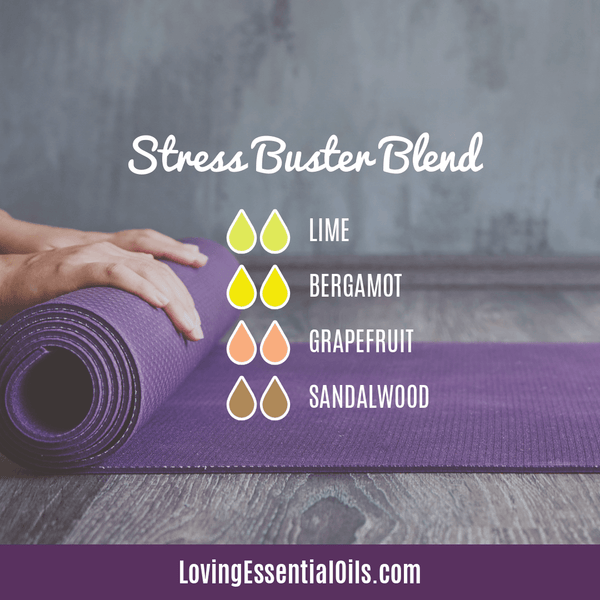 Essential Oil Blends for Anxiety Stress Buster Blend by Loving Essential Oils | Diffuser Blend with Lime, Bergamot, Grapefruit, and Sandalwood essential oils.