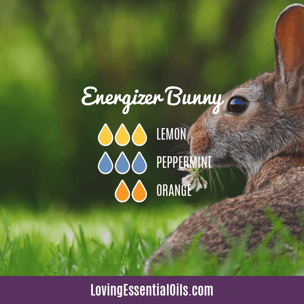 Mood Boosting Diffuser Blends by Loving Essential Oils | Energizer Bunny with lemon, peppermint, and orange