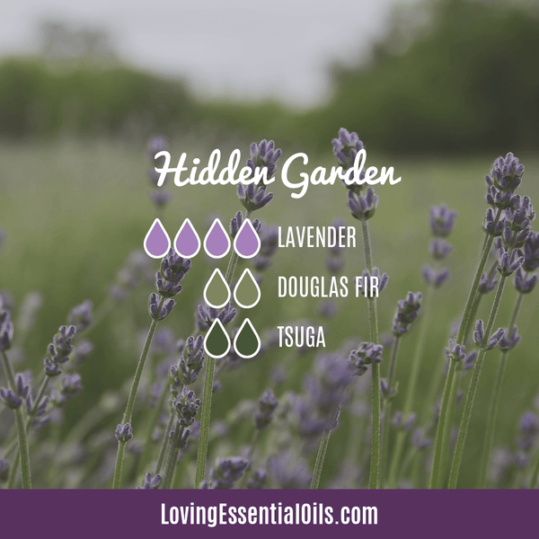 Evergreen Diffuser Blends by Loving Essential Oils | Hidden Garden with lavender, douglas fir, and tsuga