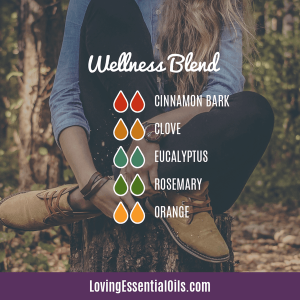 Best Antiseptic Essential Oils - Wellness Blend Diffuser Blend by Loving Essential Oils with clove, cinnamon, eucalyptus, rosemary, and orange