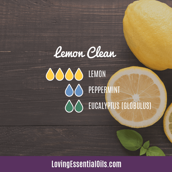 Lemon Clean Diffuser Blend by Loving Essential Oils with Lemon, peppermint, and eucalyptus essential oil