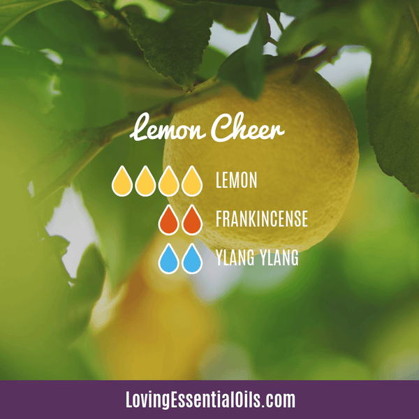 Lemon Diffuser Recipe - Lemon Cheer by Loving Essential Oils with lemon, frankincense and ylang ylang
