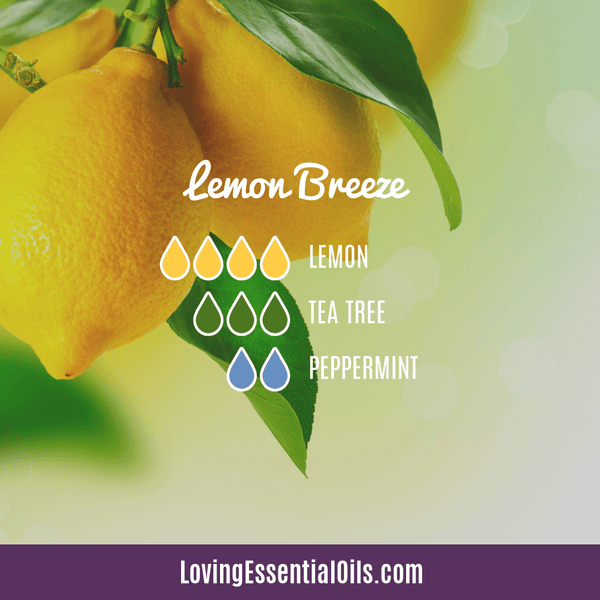 Lemon Essential Oil Blend - Lemon Breeze by Loving Essential Oils wiith lemon, tea tree oil and peppermint
